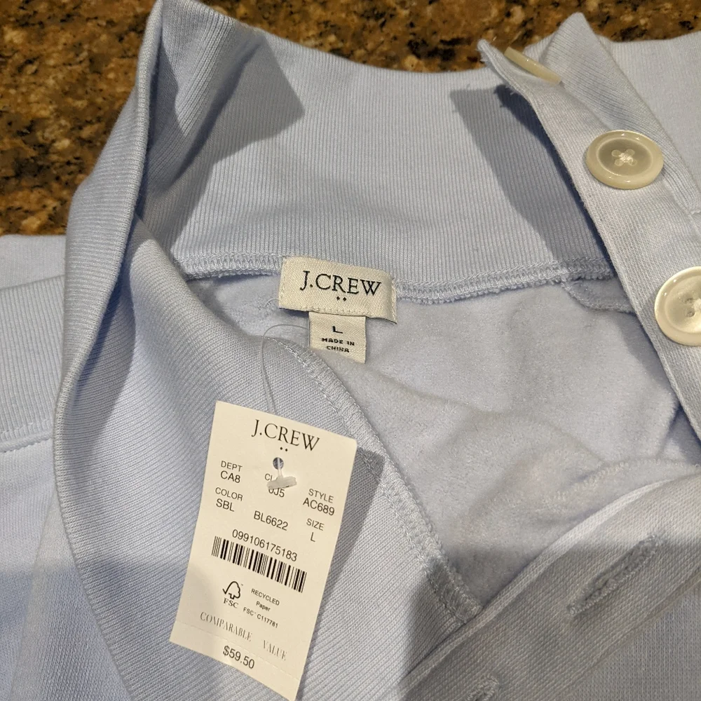 BNWT J Crew Factory light blue sweater w button detail - Picture 5 of 6